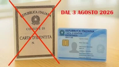 La Carta di identità cartacea non sarà più valida a partire dal 3 agosto 2026